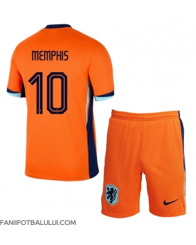 Țările de Jos Memphis Depay #10 Echipament de Fotbal Replică European 2024 Copii Acasa (+ Șorturi)